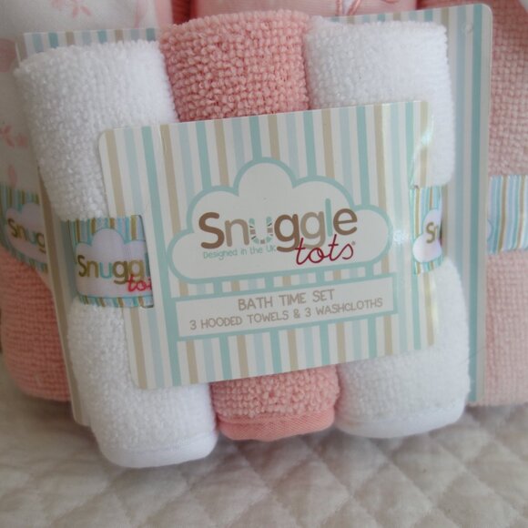NWT SNUGGLE TOTS Bath Time Set - Pink & White - Picture 2 of 3